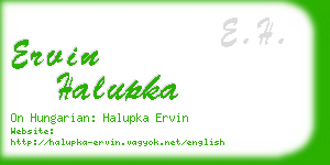 ervin halupka business card